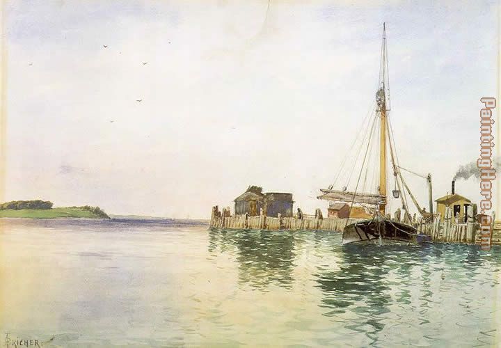 Harbor painting - Alfred Thompson Bricher Harbor art painting